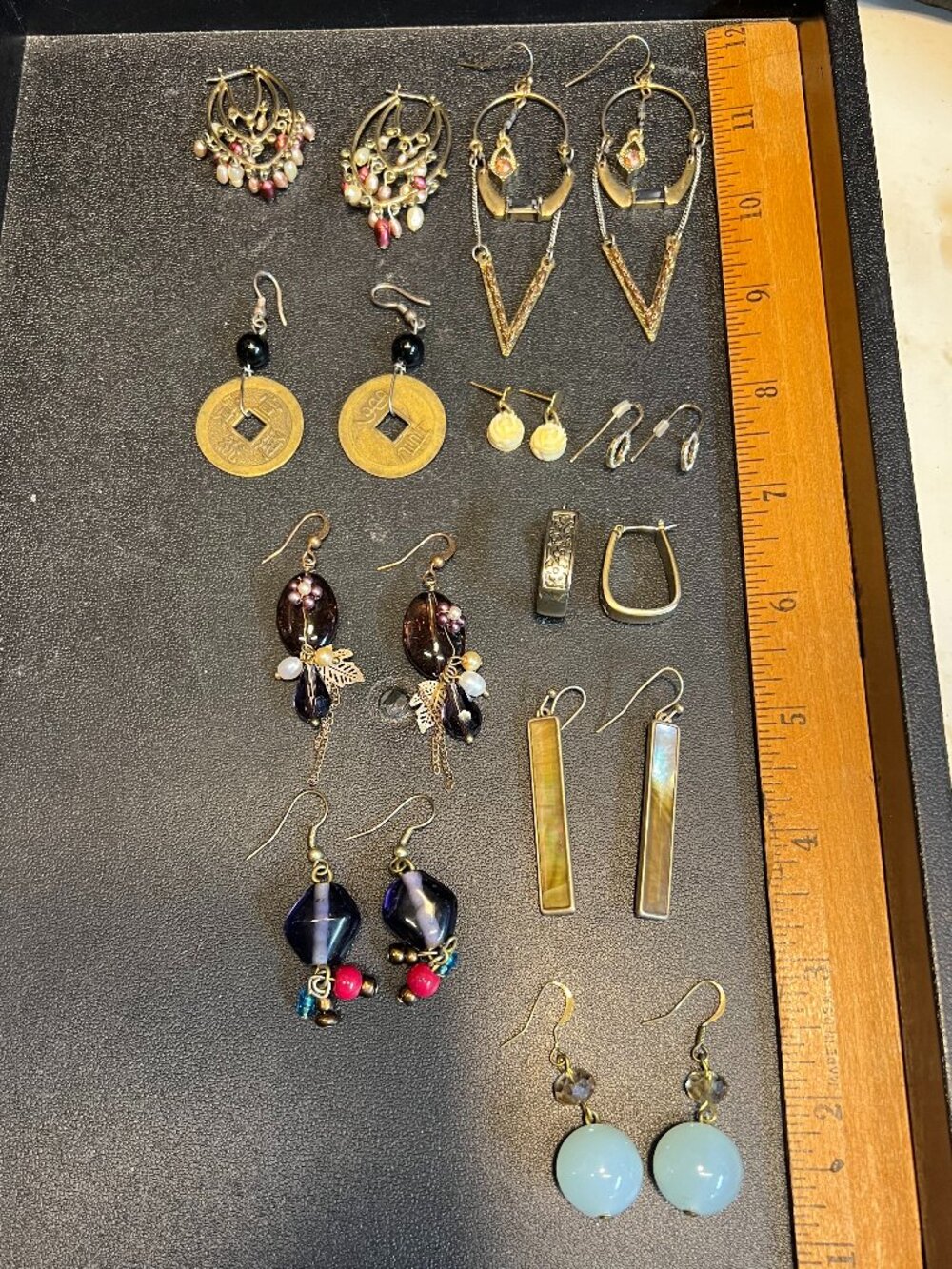 Lot of 10 Pairs Goldtone Earrings